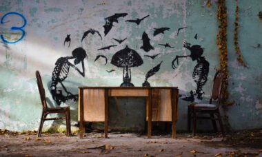 Urbex avec tag de squelette